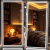 imageHasipu Full Length Mirror with Lights 56quot x 158quot LED Floor Mirror Full Body Dressing Standing Hanging Mounted Mirror for Living Room Bedroom Cloakroom Square WhiteBlack