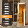 imageHasipu Full Length Mirror with Lights 56quot x 158quot LED Floor Mirror Full Body Dressing Standing Hanging Mounted Mirror for Living Room Bedroom Cloakroom Square WhiteBlack