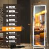 imageHasipu Full Length Mirror with Lights 56quot x 158quot LED Floor Mirror Full Body Dressing Standing Hanging Mounted Mirror for Living Room Bedroom Cloakroom Square BlackWhite