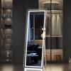 imageHasipu Full Length Mirror with Lights 56quot x 158quot LED Floor Mirror Full Body Dressing Standing Hanging Mounted Mirror for Living Room Bedroom Cloakroom Square WhiteBlack