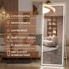 imageHasipu Full Length Mirror with Lights 56quot x 158quot LED Floor Mirror Full Body Dressing Standing Hanging Mounted Mirror for Living Room Bedroom Cloakroom Square BlackWhite