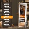 imageHasipu Full Length Mirror with Lights 56quot x 158quot LED Floor Mirror Full Body Dressing Standing Hanging Mounted Mirror for Living Room Bedroom Cloakroom Square BlackWhite