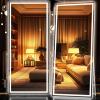 imageHasipu Full Length Mirror with Lights 56quot x 158quot LED Floor Mirror Full Body Dressing Standing Hanging Mounted Mirror for Living Room Bedroom Cloakroom Square BlackWhite