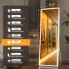 imageHasipu Full Length Mirror with Lights 56quot x 158quot LED Floor Mirror Full Body Dressing Standing Hanging Mounted Mirror for Living Room Bedroom Cloakroom Square BlackWhite