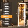 imageHasipu Full Length Mirror with Lights 56quot x 158quot LED Floor Mirror Full Body Dressing Standing Hanging Mounted Mirror for Living Room Bedroom Cloakroom Square BlackWhite