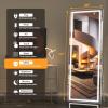 imageHasipu Full Length Mirror with Lights 56quot x 158quot LED Floor Mirror Full Body Dressing Standing Hanging Mounted Mirror for Living Room Bedroom Cloakroom Square BlackWhite