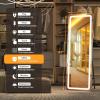 imageHasipu Full Length Mirror with Lights 56quot x 158quot LED Floor Mirror Full Body Dressing Standing Hanging Mounted Mirror for Living Room Bedroom Cloakroom Square WhiteBlack