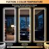 imageHasipu Full Length Mirror with Lights 67quot x 24quot LED Lighted Floor Standing Full Body Dressing Hanging Mounted Mirror Dimmable Tempered Glass Safe to Use Square BlackBlack