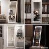 imageHasipu Full Length Mirror with Lights 67quot x 24quot LED Lighted Floor Standing Full Body Dressing Hanging Mounted Mirror Dimmable Tempered Glass Safe to Use Square BlackWhite