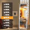 imageHasipu Full Length Mirror with Lights 67quot x 24quot LED Lighted Floor Standing Full Body Dressing Hanging Mounted Mirror Dimmable Tempered Glass Safe to Use Square BlackWhite