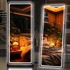 imageHasipu Full Length Mirror with Lights 67quot x 24quot LED Lighted Floor Standing Full Body Dressing Hanging Mounted Mirror Dimmable Tempered Glass Safe to Use Square BlackBlack