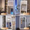 imageHasipu Full Length Mirror with Lights 67quot x 24quot LED Lighted Floor Standing Full Body Dressing Hanging Mounted Mirror Dimmable Tempered Glass Safe to Use Square BlackBlack