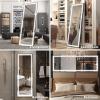 imageHasipu Full Length Mirror with Lights 67quot x 24quot LED Lighted Floor Standing Full Body Dressing Hanging Mounted Mirror Dimmable Tempered Glass Safe to Use Square BlackBlack