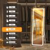imageHasipu Full Length Mirror with Lights 67quot x 24quot LED Lighted Floor Standing Full Body Dressing Hanging Mounted Mirror Dimmable Tempered Glass Safe to Use Square BlackWhite