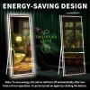 imageHasipu Full Length Mirror with Lights 67quot x 24quot LED Lighted Floor Standing Full Body Dressing Hanging Mounted Mirror Dimmable Tempered Glass Safe to Use Square BlackBlack
