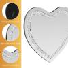 imageHasipu Heart Shaped Silver Mirror 24x24x08 inch Heart Mirror for Wall Decoration with Crystal Crush Diamond Wall Hang Frameless Mirror