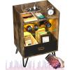 imageHasipu LED Nightstand with Charging Station for BedroomTall Smart Bedside End Table with USB and Storage DrawerBrown