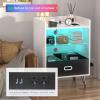 imageHasipu LED Nightstand with Charging Station for BedroomWhite Smart Bedside End Table with USB and Storage Drawer