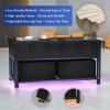 imageHasipu Lift Top Coffee Table with Storage for Living Room LED Furniture 394quotModern Square Center Tables with USB Charging Port Black
