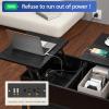 imageHasipu Lift Top Coffee Table with Storage for Living Room LED Furniture 394quotModern Square Center Tables with USB Charging Port Black