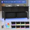 imageHasipu Lift Top Coffee Table with Storage for Living Room LED Furniture 394quotModern Square Center Tables with USB Charging Port Black