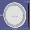 imageHasipu Round Mirrors for Wall Decor 32 inch Large Circle Sliver Wall Mirrors Decorative for Living Room Bathroom Vanity Mirror with Rhinestone Frame
