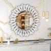 imageHasipu Round Mirrors for Wall Mirror Wall Decor with Beveled Edge Large Wall Mirrors for Living Room Bedroom Bathroom White 32quotx32quot