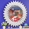 imageHasipu Round Wall Mirrors Decorative32 inch Large Sliver Circle Mirror for Living Room Bathroom Vanity Mirror with Glass Frame