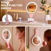 imageHasipu Travel Makeup Mirror with Lights 1X10X DoubleSided Magnifying Rechargeable Beauty Mirror with 3 Color Lights ampamp Touch Control Portable 3 in 1 Vanity Mirror Tabletop Handhold Hanging BluePink