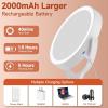 imageHasipu Travel Makeup Mirror with Lights 1X10X DoubleSided Magnifying Rechargeable Beauty Mirror with 3 Color Lights ampamp Touch Control Portable 3 in 1 Vanity Mirror Tabletop Handhold Hanging BlueWhite
