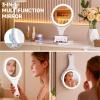 imageHasipu Travel Makeup Mirror with Lights 1X10X DoubleSided Magnifying Rechargeable Beauty Mirror with 3 Color Lights ampamp Touch Control Portable 3 in 1 Vanity Mirror Tabletop Handhold Hanging BlueWhite