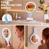 imageHasipu Travel Makeup Mirror with Lights 1X10X DoubleSided Magnifying Rechargeable Beauty Mirror with 3 Color Lights ampamp Touch Control Portable 3 in 1 Vanity Mirror Tabletop Handhold Hanging BlueBlue