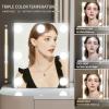 imageHasipu Vanity Mirror with Lights 10quot x 12quot Hollywood Mirror Makeup Mirror with 7 Dimmable Bulbs Smart Touch 3 Colors Dimmable 360 Rotation White