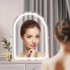 imageHasipu Vanity Mirror with Lights 11quot 14quot Arched LED Makeup Mirror Lighted Makeup Mirror with Lights Smart Touch Control Dimmable 3 Modes Light 360Rotation White12L x 14W