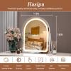 imageHasipu Vanity Mirror with Lights 11quot 14quot Arched LED Makeup Mirror Lighted Makeup Mirror with Lights Smart Touch Control Dimmable 3 Modes Light 360Rotation White11L x 14W