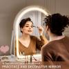 imageHasipu Vanity Mirror with Lights 11quot 14quot Arched LED Makeup Mirror Lighted Makeup Mirror with Lights Smart Touch Control Dimmable 3 Modes Light 360Rotation White11L x 14W