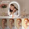 imageHasipu Vanity Mirror with Lights 11quot 14quot Arched LED Makeup Mirror Lighted Makeup Mirror with Lights Smart Touch Control Dimmable 3 Modes Light 360Rotation White11L x 14W