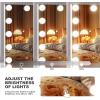 imageHasipu Vanity Mirror with Lights 11quot x 14quot Hollywood Mirror Makeup Mirror with 11 Dimmable Bulbs and 10X Magnification 3 Colors Modes Touch Control USB Charging Port 360 Rotation White