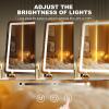 imageHasipu Vanity Mirror with Lights 12quot x 14quot LED Makeup Mirror Light up Mirror with Smart Touch 3 Color Modes and Brightness Adjustment 10X Magnifying Glass360 RotationWhite