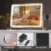 imageHasipu Vanity Mirror with Lights 12quot x 14quot LED Makeup Mirror Light up Mirror with Smart Touch 3 Color Modes and Brightness Adjustment 10X Magnifying Glass360 RotationWhite