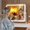 imageHasipu Vanity Mirror with Lights 12quot x 14quot LED Makeup Mirror Light up Mirror with Smart Touch 3 Color Modes and Brightness Adjustment 10X Magnifying Glass360 RotationWhite
