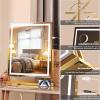 imageHasipu Vanity Mirror with Lights 12quot x 14quot LED Makeup Mirror Light up Mirror with Smart Touch 3 Color Modes and Brightness Adjustment 10X Magnifying Glass360 RotationGold