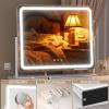 imageHasipu Vanity Mirror with Lights 12quot x 14quot LED Makeup Mirror Light up Mirror with Smart Touch 3 Color Modes and Brightness Adjustment 10X Magnifying Glass360 RotationWhite