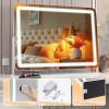 imageHasipu Vanity Mirror with Lights 12quot x 14quot LED Makeup Mirror Light up Mirror with Smart Touch 3 Color Modes and Brightness Adjustment 10X Magnifying Glass360 RotationWhite