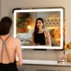 imageHasipu Vanity Mirror with Lights 12quot x 14quot LED Makeup Mirror Light up Mirror with Smart Touch 3 Color Modes and Brightness Adjustment 10X Magnifying Glass360 RotationWhite