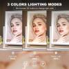 imageHasipu Vanity Mirror with Lights 12quot x 14quot LED Makeup Mirror Light up Mirror with Smart Touch 3 Color Modes and Brightness Adjustment 10X Magnifying Glass360 RotationWhite