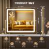 imageHasipu Vanity Mirror with Lights 12quot x 14quot LED Makeup Mirror Light up Mirror with Smart Touch 3 Color Modes and Brightness Adjustment 10X Magnifying Glass360 RotationGold