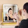 imageHasipu Vanity Mirror with Lights 12quot x 14quot LED Makeup Mirror Light up Mirror with Smart Touch 3 Color Modes and Brightness Adjustment 10X Magnifying Glass360 RotationGold