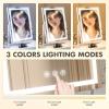 imageHasipu Vanity Mirror with Lights 12quot x 14quot LED Makeup Mirror Light up Mirror with Smart Touch 3 Color Modes and Brightness Adjustment 10X Magnifying Glass360 RotationWhite