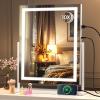 imageHasipu Vanity Mirror with Lights 12quot x 14quot LED Makeup Mirror Light up Mirror with Smart Touch 3 Color Modes and Brightness Adjustment 10X Magnifying Glass360 RotationWhite